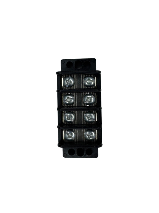 Terminal block with four poles meant to join two or more circuits together