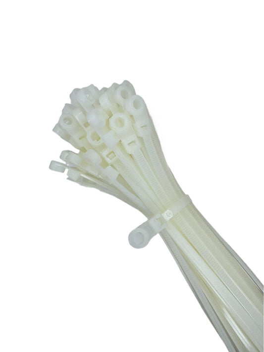 7.5" 50lbs Natural Mounting Hole Cable Tie