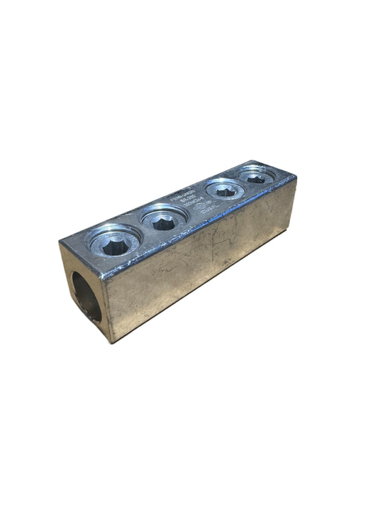 Aluminum splicer meant to join two wires together.