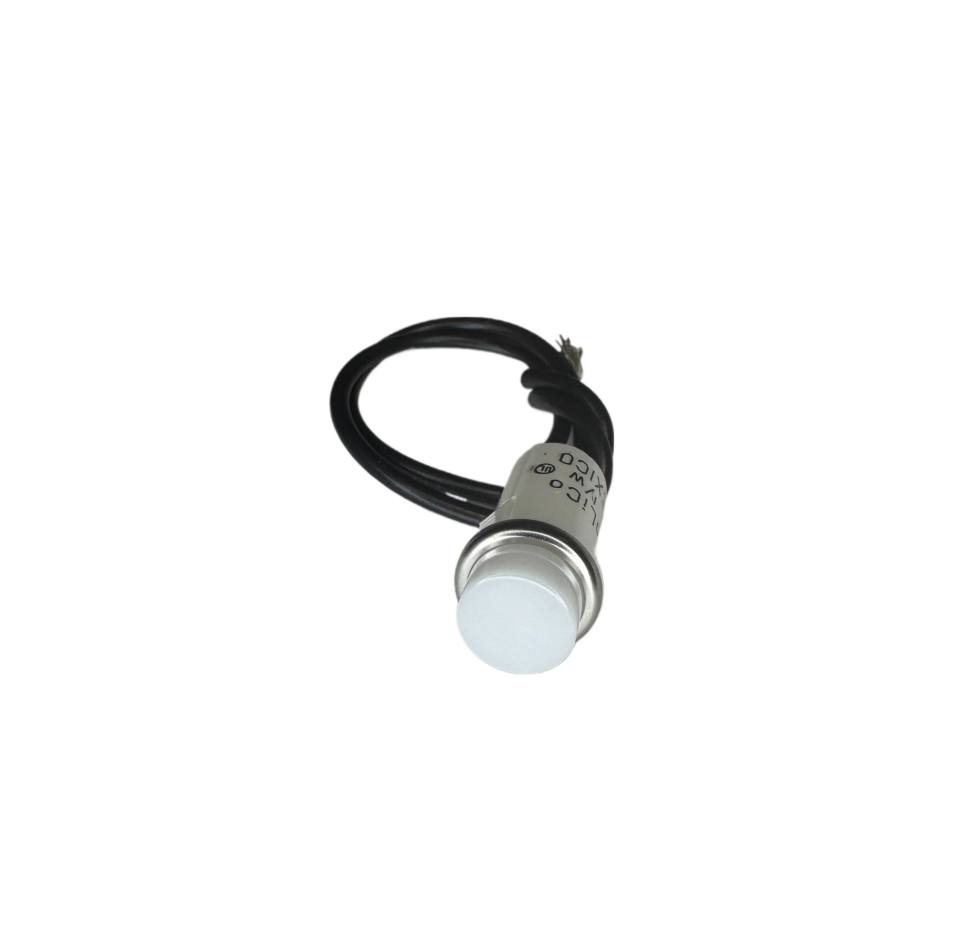 White indicator light with a raised lens. 6" Wire Leads for connecting to existing power supply 